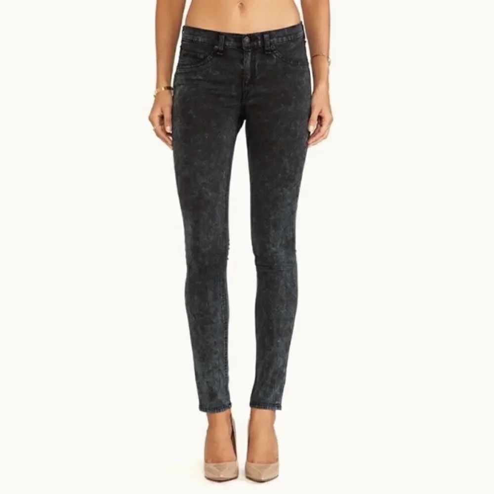 Rag & Bone ‘The Legging’ Acid Wash Skinny Jeans - Rosebowl Black